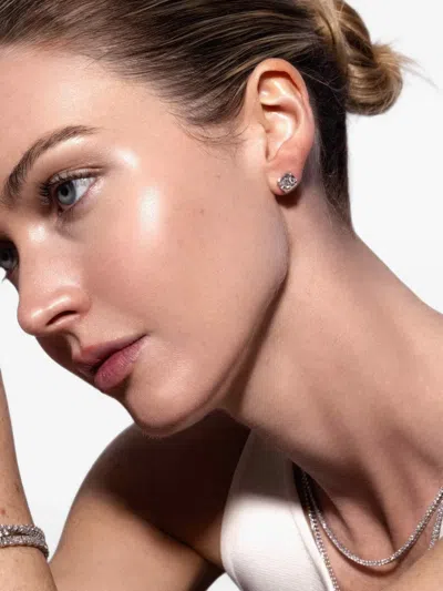 With Love Lab-grown Diamond Old-mine Stud Earrings In Metallic