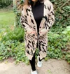 With Love Molly Harper Heavyweight Cardigan In Animal Print In Multi