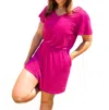 With Love Ryan Reversible Cutout Romper In Hot Pink In Pink