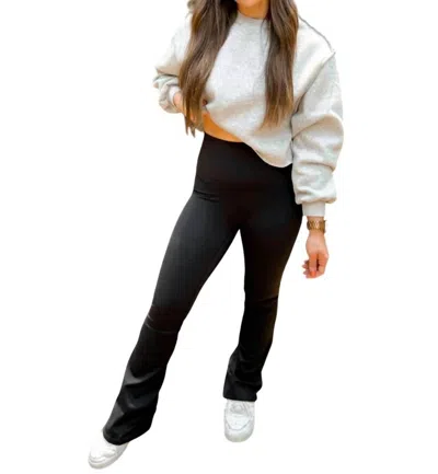 With Love Suck & Tuck Flare Leggings In Black