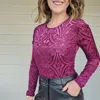 With Love Velvet Bodysuit In Maroon In Multi