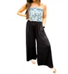 With Love Zara Wide Leg Cotton Pants In Black In Black