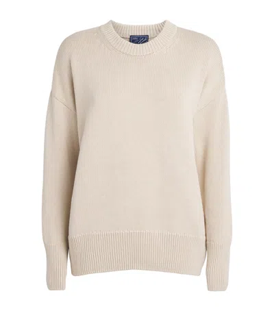 With Nothing Underneath Cotton Cornwall Sweater In Beige