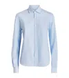 With Nothing Underneath Cotton Oxford Classic Shirt In Blue