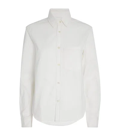 With Nothing Underneath Denim The Classic Shirt In White