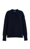 With Nothing Underneath Devon Wool Sweater In Blue