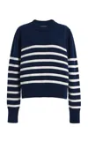 With Nothing Underneath Exclusive Devon Striped Cotton Sweater In Blue