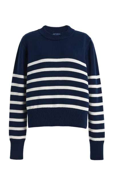 With Nothing Underneath Exclusive Devon Striped Cotton Sweater In Blue