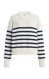 With Nothing Underneath Exclusive Devon Striped Cotton Sweater In White