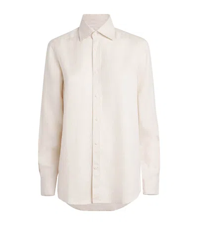 With Nothing Underneath Hemp The Boyfriend Shirt In White