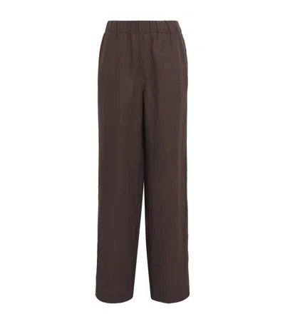 With Nothing Underneath Hemp The Palazzo Trousers In Brown