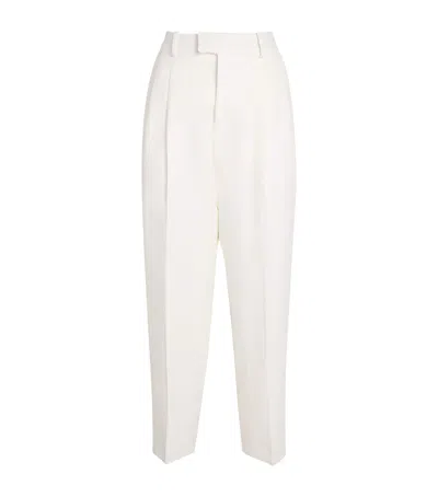 With Nothing Underneath Linen Cristy Barrel Trousers In Ivory