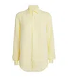 With Nothing Underneath Linen The Boyfriend Shirt In Yellow