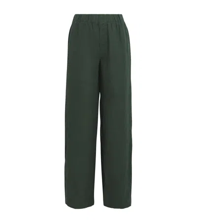 With Nothing Underneath Linen The Palazzo Trousers In Green