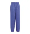 With Nothing Underneath Linen The Palazzo Trousers In Blue