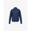 With Nothing Underneath Mens  The Classic Patch-pocket Organic Denim-blend Shirt In Indigo