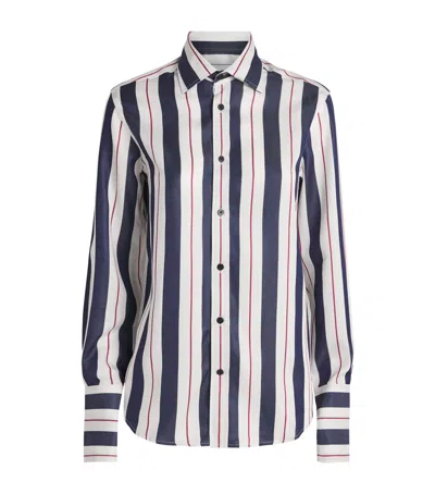 With Nothing Underneath Stripe Boyfriend Shirt In Blue