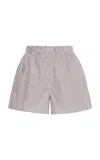 With Nothing Underneath The Boxer Striped Cotton-seersucker Shorts