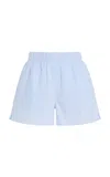 With Nothing Underneath The Boxer Striped Cotton-seersucker Shorts