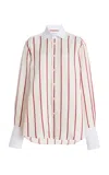 With Nothing Underneath The Boyfriend Striped Shirt In White