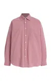 With Nothing Underneath The Weekend Striped Cotton-seersucker Shirt