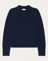 With Nothing Underneath Women's Devon Cotton Crewneck Sweater In Blue