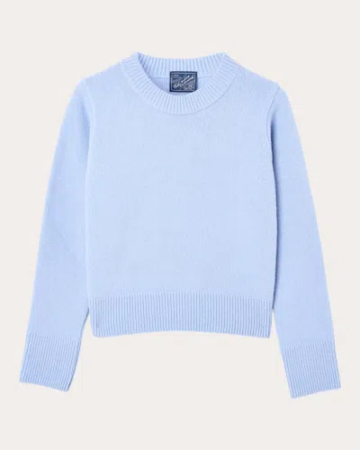 With Nothing Underneath Women's Devon Knit Wool Crewneck Sweater In Blue