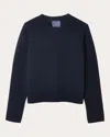With Nothing Underneath Women's Devon Knit Wool Crewneck Sweater In Blue
