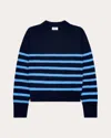 With Nothing Underneath Women's Devon Stripe Cotton Crewneck Sweater