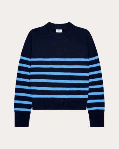 With Nothing Underneath Women's Devon Stripe Cotton Crewneck Sweater