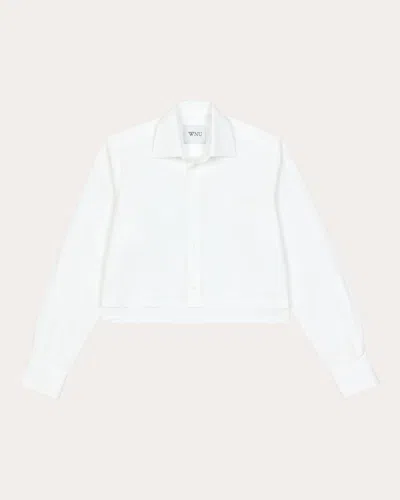 With Nothing Underneath Women's The Iris Cropped Cotton-poplin Shirt In White