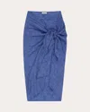 With Nothing Underneath Women's Lapis Blue Hemp Sarong In Blue