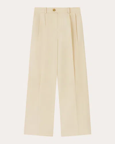 With Nothing Underneath Women's Rampling Organic Cotton Wide-leg Trousers In Neutrals