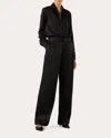 With Nothing Underneath Women's Rampling Satin Tencel Wide-leg Trousers In Black