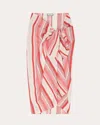 With Nothing Underneath Women's Red Stripe Linen-blend Sarong Cotton/linen In Pink