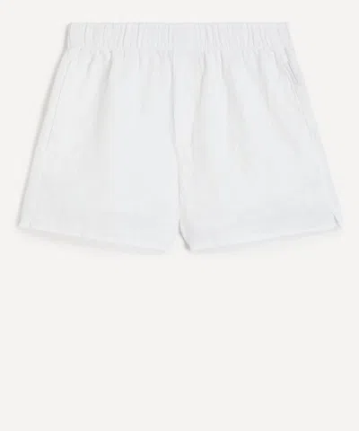 With Nothing Underneath Women's The Boxer White Linen Shorts