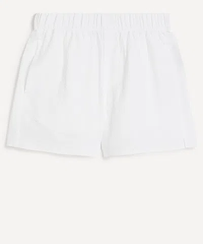 With Nothing Underneath Women's The Boxer White Seersucker Shorts