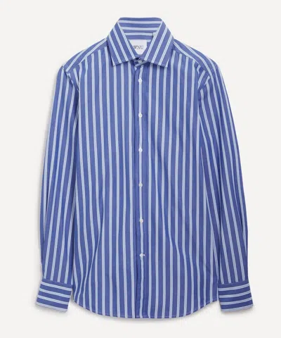 With Nothing Underneath Women's The Boyfriend Blue Multi Stripe Fine Poplin Shirt