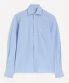 With Nothing Underneath Women's The Boyfriend Exaggerated Cuff Sky Blue Shirt In Blue