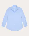 With Nothing Underneath Women's The Boyfriend Fine Poplin Button-up Top In Blue