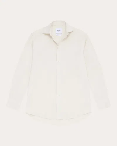 With Nothing Underneath Women's The Boyfriend Striped Hemp Shirt In White