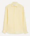 With Nothing Underneath Women's The Boyfriend Linen Lemon Yellow Shirt In Yellow