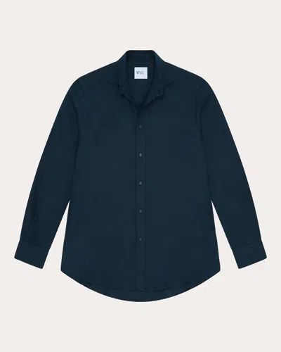 With Nothing Underneath Women's The Boyfriend Linen Shirt In Blue