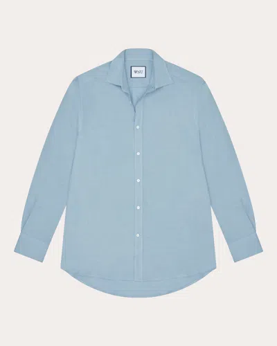 With Nothing Underneath Women's The Boyfriend Linen Shirt In Blue