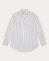 With Nothing Underneath Women's The Boyfriend Striped Linen Shirt In Neutrals