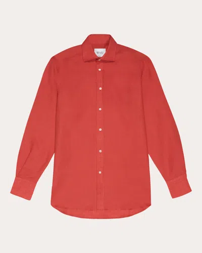With Nothing Underneath Women's The Boyfriend Linen Shirt In Red