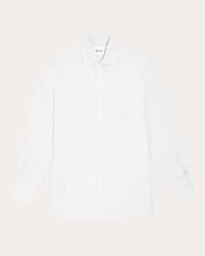 With Nothing Underneath Women's The Boyfriend Linen Shirt In White