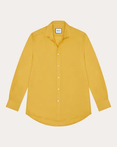 With Nothing Underneath Women's The Boyfriend Linen Shirt In Yellow