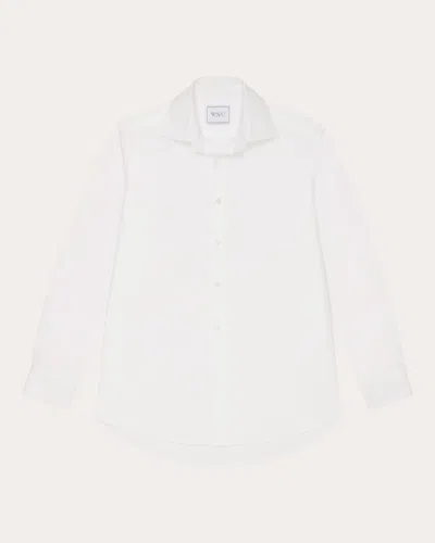 With Nothing Underneath Women's The Boyfriend Oxford Cotton Button-up Shirt In White