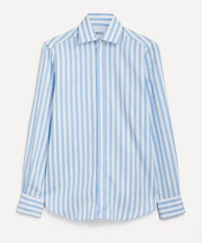 With Nothing Underneath Women's The Boyfriend Powder Blue Stripe Shirt